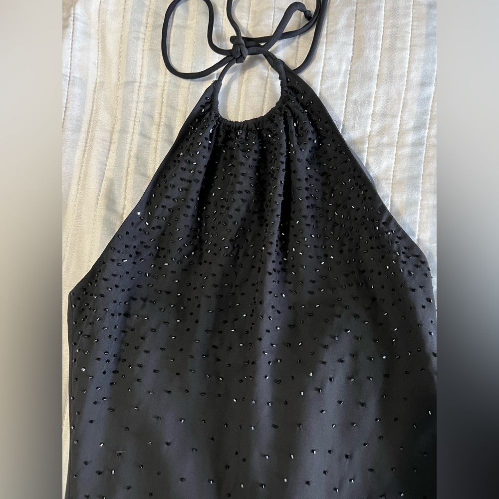 Beaded Black midi dress